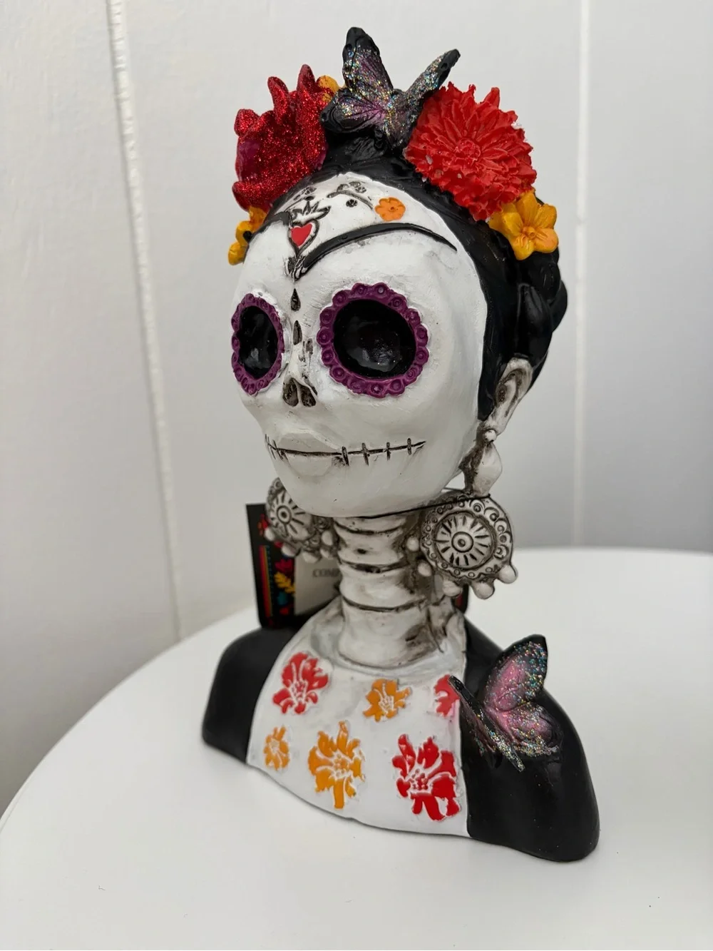 NWT Dia De Los Muertos Frida Kahlo Sugar Skull Figure
